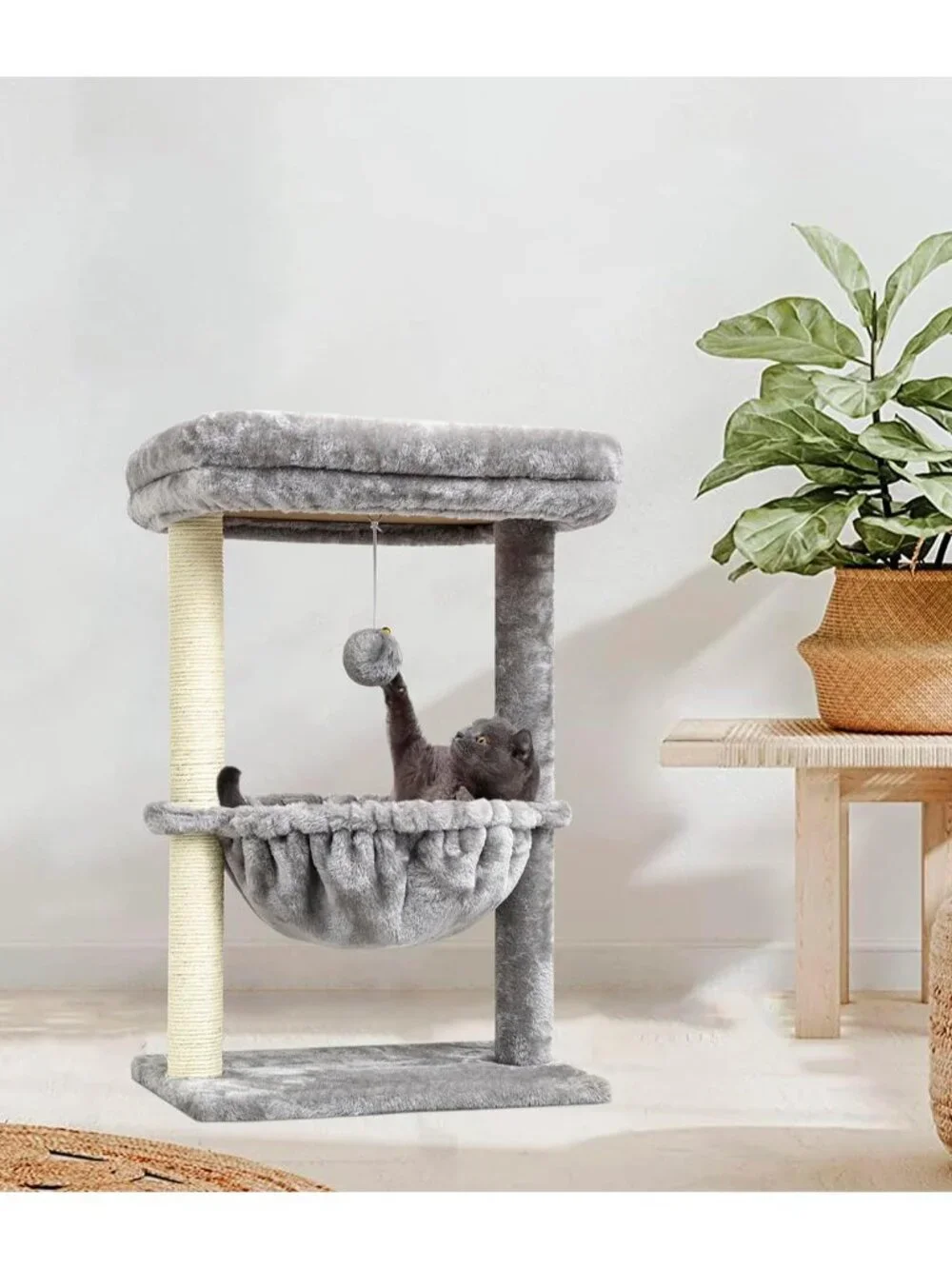 New Cute Cat Tree for Indoor Cats Activity Tower with Scratching Post or Bed